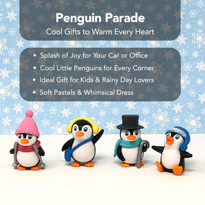 Nostrae Penguin Miniature Toys & Cute Miniatures Decorative Items | Small Figurines for Home Decor | Desk Decoration Miniature Things, Gifts & Mini Showpieces Desk Decor (Set of 4)