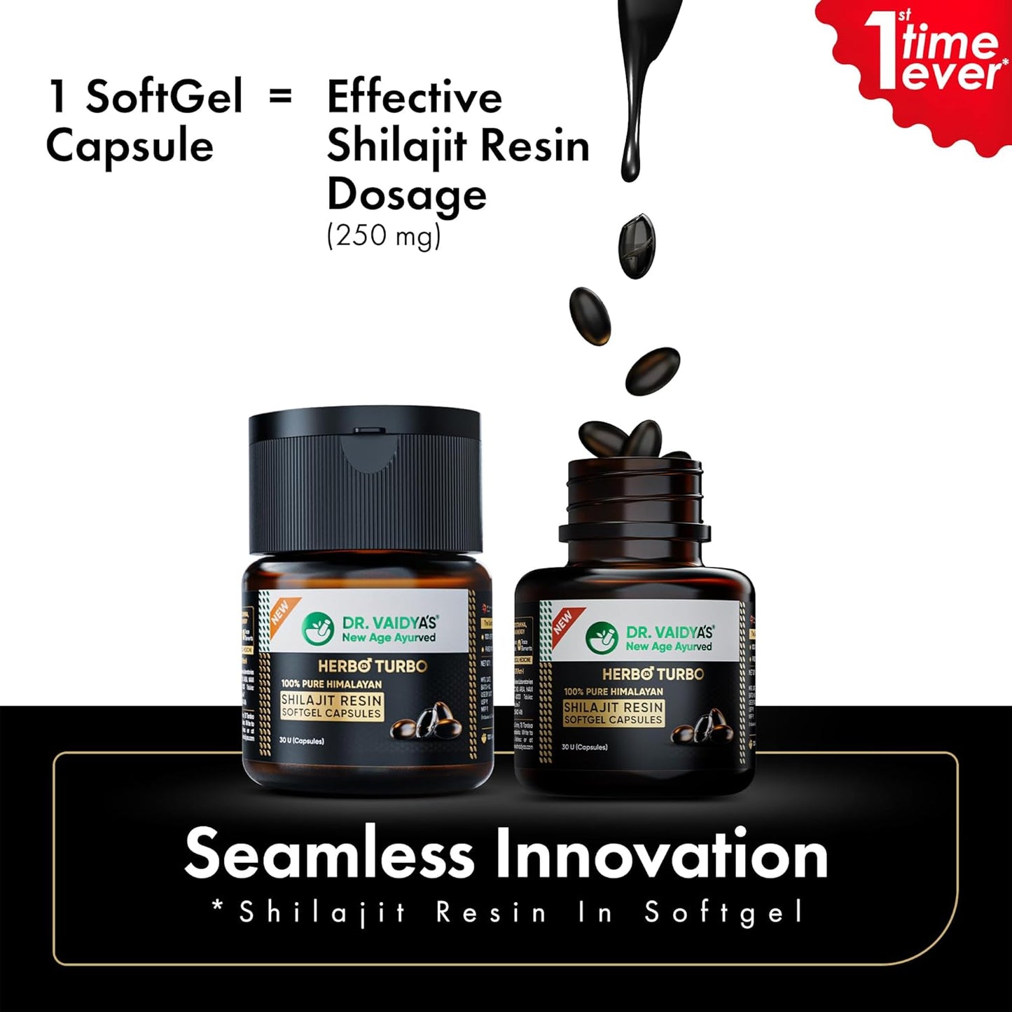 Herbo24Turbo Shilajit Resin in Softgel Capsules, 30 count