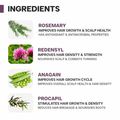 DERMATOUCH Rosemary Water Spray For Hair Growth (50 ml) | Advance 2% Actives Rosemary, Redensyl, Anagain + Procapil Spray Mist for Fall Control, Stimulates Hair Growth, Adds Shine, Strengthens
