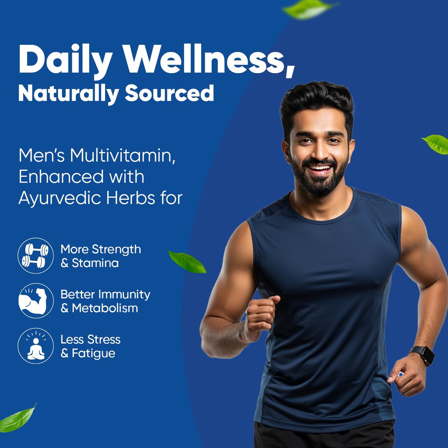 Dr. Vaidya’s Men’s Multivitamin Tablet | Natural Multivitamin for Men Enriched with Ayurvedic Herbs | Goodness of Vitamin C tablets, Vitamin D, Calcium, Vitamin D3, and Magnesium Supplement | 60 Tablets
