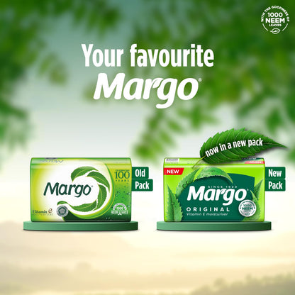 Margo Original Neem Soap 125gm X 8 | Powered With Goodness of 1000 Natural Neem Leaves | Soap for Clear and Beautiful Skin | Infused with Vitamin E for Moisturising