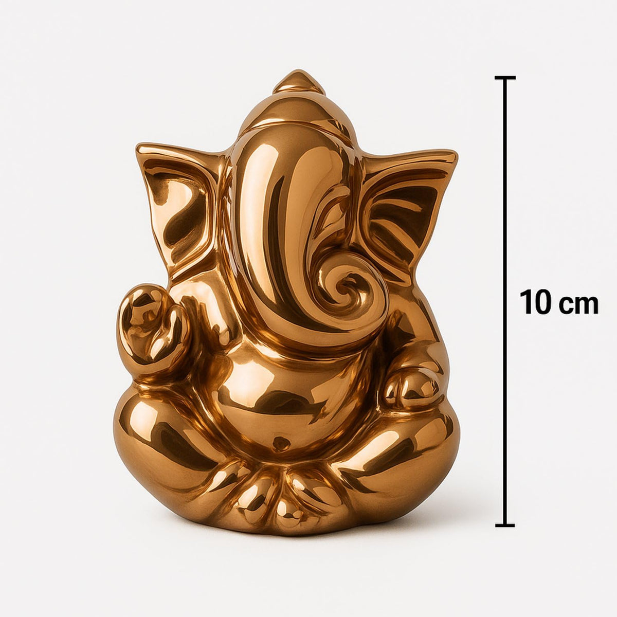 sculpmart Ganesh Idol for Home Decor & Car Dashboard | Ganesh Ji Murti Decorative Showpiece for Home Decor | Pooja Room & Office Desk (Golden) 10 CM