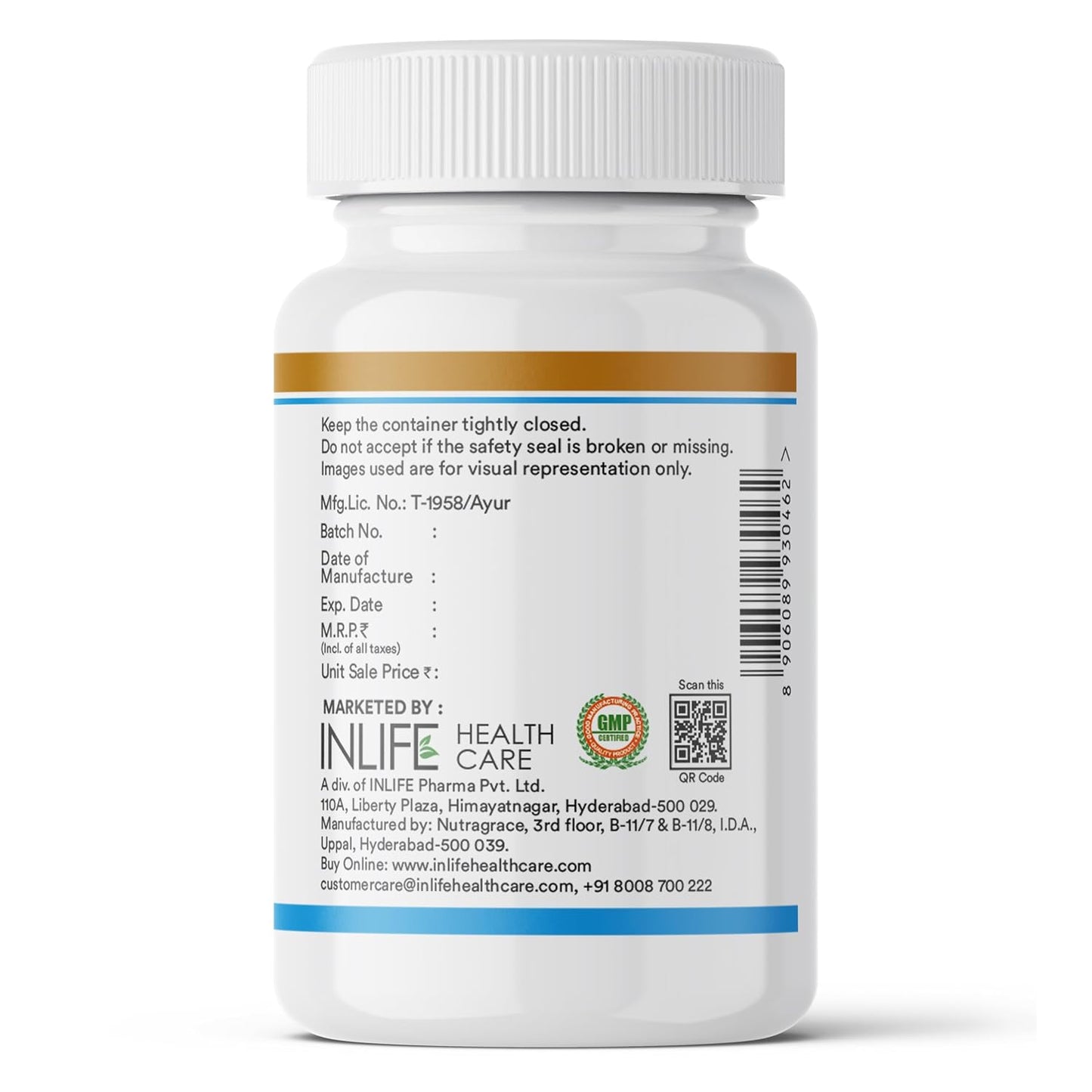 INLIFE Fish Oil Capsules Omega 3 1000mg | 180mg EPA & 120mg DHA | Supports Brain, Heart, Joint & Eye Health - 60 Liquid Filled Capsules