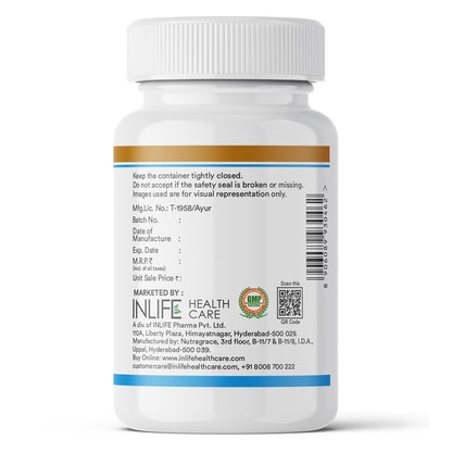 INLIFE Fish Oil Capsules Omega 3 1000mg | 180mg EPA & 120mg DHA | Supports Brain, Heart, Joint & Eye Health - 60 Liquid Filled Capsules