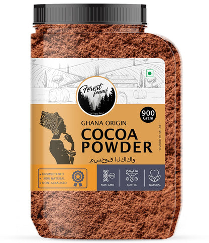 Forest Found 100% Pure Dark Cocoa Powder| Unsweetened Natural Dutch Process Cacao for Baking, Chocolate Making, Cakes & Smoothies | Rich Aroma, Keto Friendly & Vegan Cocoa Powder