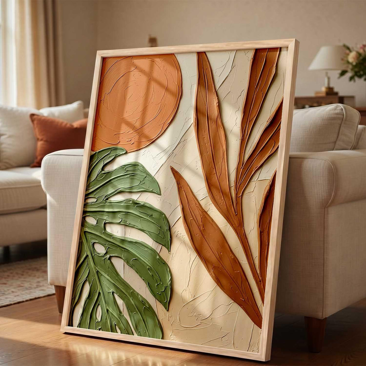 Aesthetic Botanical Art Home Decoration Painting | Boho Paintings With Frame For Living Room Bed Room Hotel Wall Decor Digital Reprint (19x25 inch)