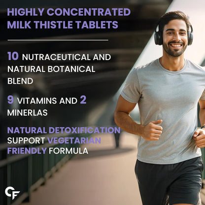 Carbamide Forte Liver Detox Supplement with Milk Thistle | 800mg Milk Thistle Extract (30:1) | Liver Detox Tablets with Added Multivitamins & Amino Acids – 120 Veg Tablets