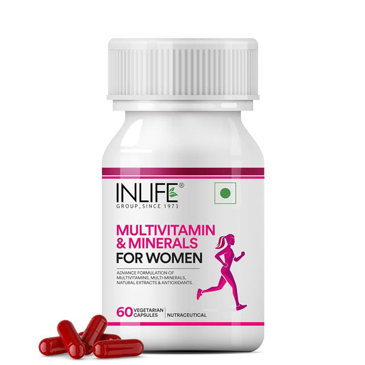 INLIFE Multivitamin for Women with Biotin, Vitamin D, Calcium, & Minerals for Energy, Hair, Skin, Nails, Bone - 60 Veg Capsules (Women)