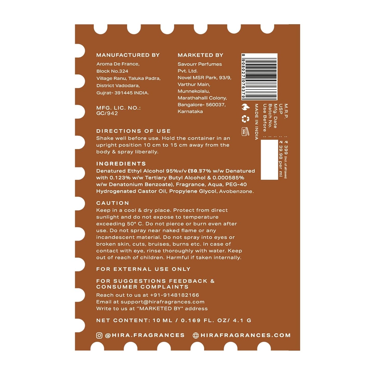 Back label of a product with text and a barcode on a white background