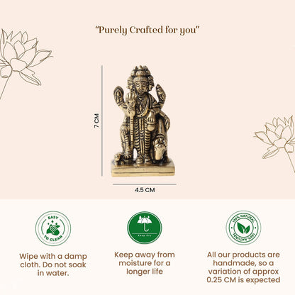 Brass Dattatreya Idol | Brahma Vishnu Mahesh Trimurti Murti for Mandir & Pooja Room | Brass God Statue for Home Decor (Design01: L4.5 x W7 x H7 cm)
