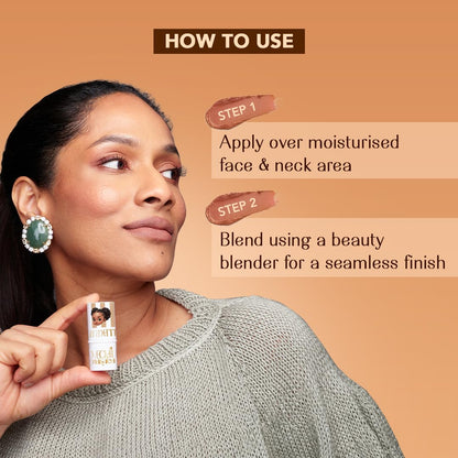Lovechild Masaba All Mini Foundation Sticks, Makeup Stick For Effortless Coverage On-The-Go, Easy-To-Blend For Indian Skin Tone, Matte Finish With Full Coverage, Cutie Pie (Medium), 7.5G (Pack of 1)