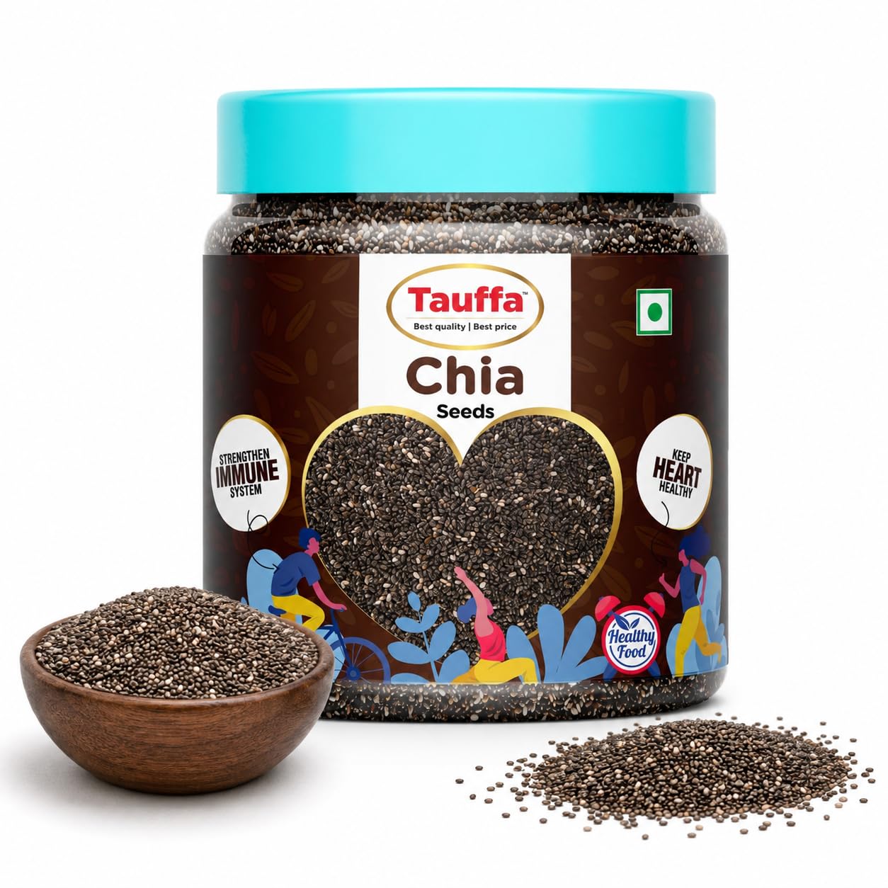 Tauffa Chia Seeds 250g | Natural Superfood Seeds | Rich in Fiber, Protein & Omega-3 | Healthy Weight Management & Energy Support | Vegan & Gluten Free