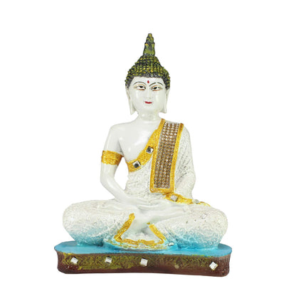Buddha Statue (15 cm x 10 cm x 27 cm, White)