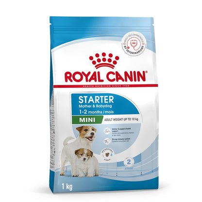 Royal Canin Mini Starter, Mother & Babdog Food, 1 Kg, Dry Food, Supports Complex Natural Defence & digestive health, Provides Gestation/Lactation Support, Supports Easy rehydration