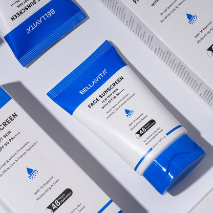 BellaVita sunscreen tube on a light gray background
