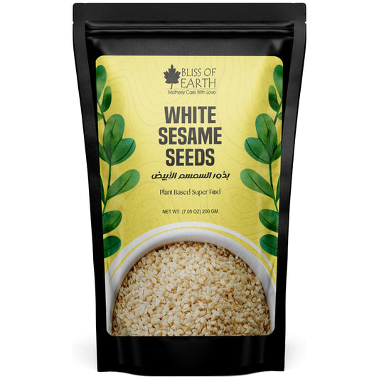 Bliss of Earth Organic Sesame Seeds 200 gm White For Eating, Raw Til Seeds