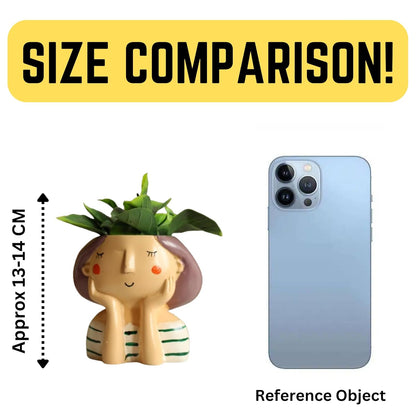 Kawai Homes Showpiece for Home Decor - Cute Table Resin Miniature Decorative Stylish Figurines Items for Living Room Kitchen Kids Bedroom Study Room Decoration Accessories (Stoic Girl)