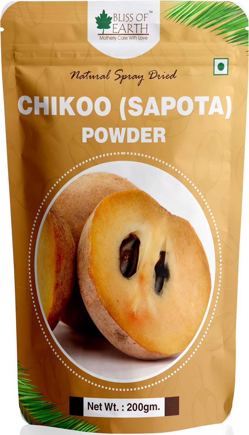 Bliss of Earth 200gm Chikoo (Sapota) Powder Natural Spray Dried for juice, Sake, Smoothies, or making ice cream and cake