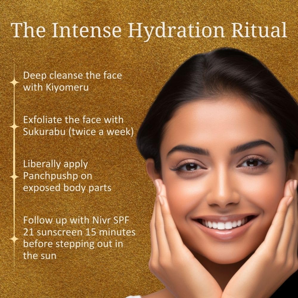 Svarasya Panchpushp - The Ancient Skin Hydration Lotion For Face with Natural ingredients | Retaines moisture upto 8 hours | Hydrates dull and dry skin | Non-greasy, lightweight, and dewy finish | For soft & glowing skin (Moisturizer, 50 Ml)