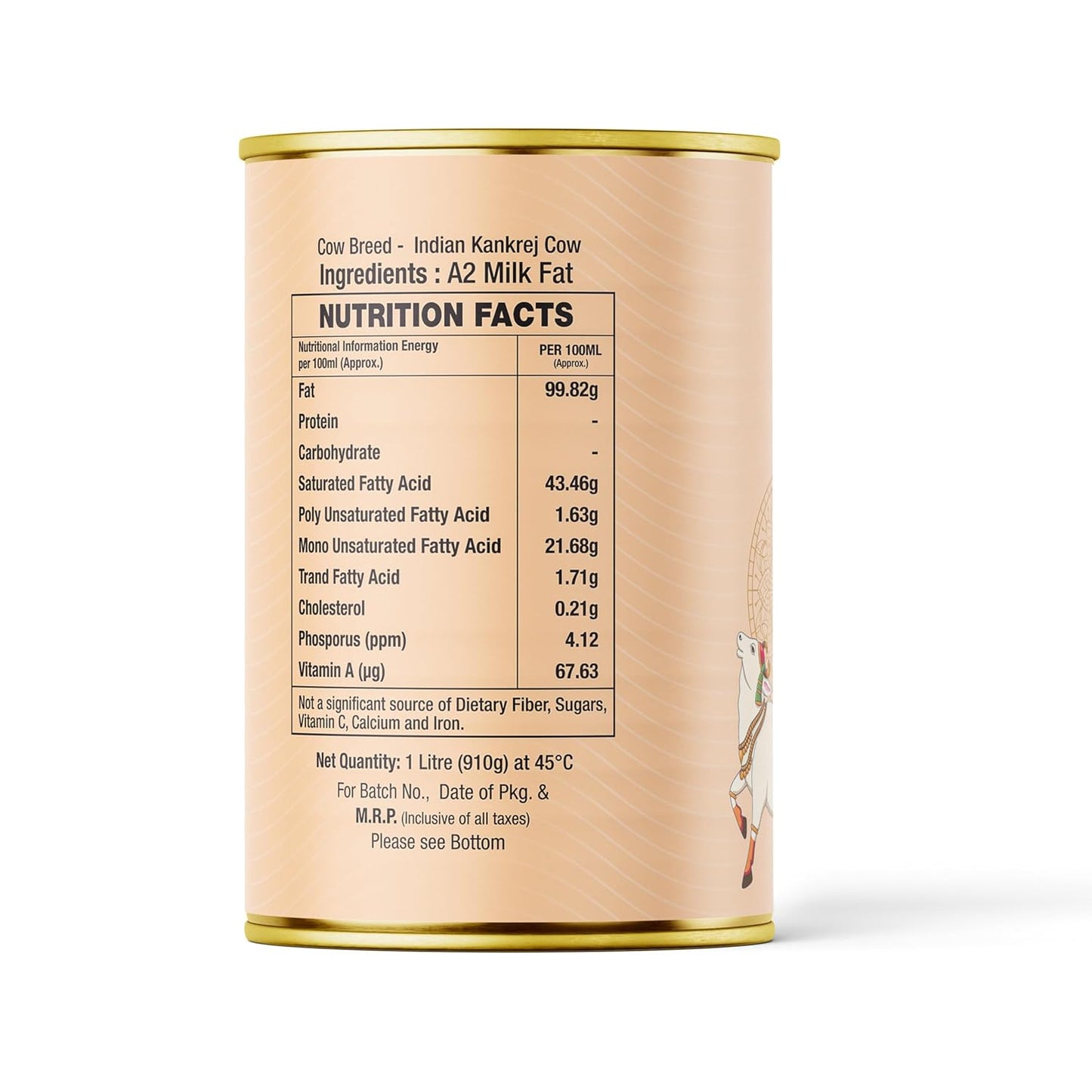 Gavyamart Indian A2 Cow Ghee 100% Pure Non GMO - Made of kankrej Organic Cow Ghee (1L)