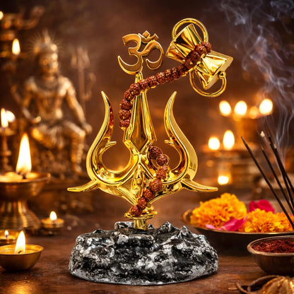 Trishul Matte Finish Decorative Idol – Unique Desk Car & Home Décor Statue Ideal Gift for Office Puja Room & Special Occasions