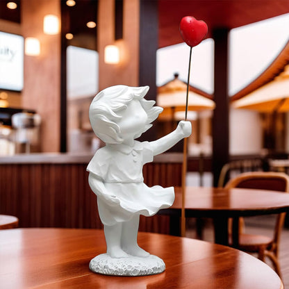 Nostrae Girl with Balloon Show Pieces for Home Decor Living Room Decorative Items | Cute Showpieces Gift Item for Decoration | Center Table Tv Showcase Office Desk Interior Statue Figurines