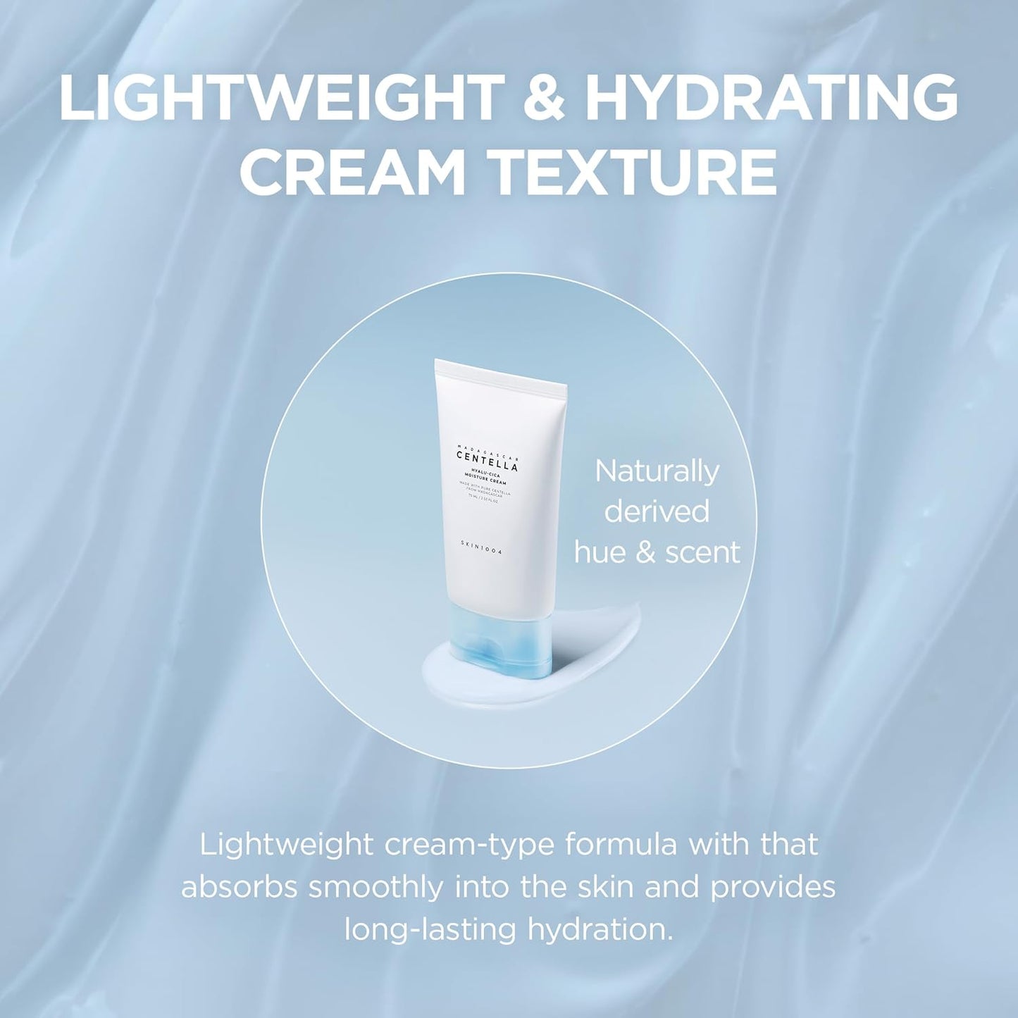 SKIN1004 Centella Hyalu-Cica Moisture Cream | Lightweight Deep Hydrating Cream with Hyaluronic Acid & Collagen for Sensitive Skin, 75ml