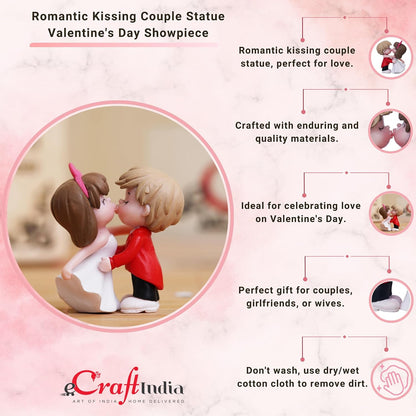 Valentine Gift for Girlfriend Boyfriend Kissing Couple Statue Decorative Showpiece for Home Decor Valentines Gift for Husband Wife Her Him | Valentine Day Decoration Items