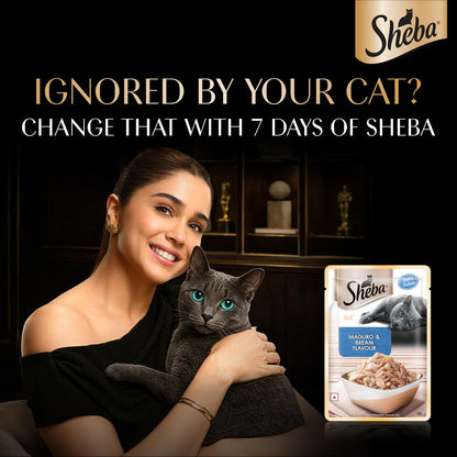Sheba Rich Premium Adult (1+ Years) Wet Cat Food, Maguro & Bream Flavour, 35 g Pouch (Pack of 12), High-moisture wet food for healthy hydration