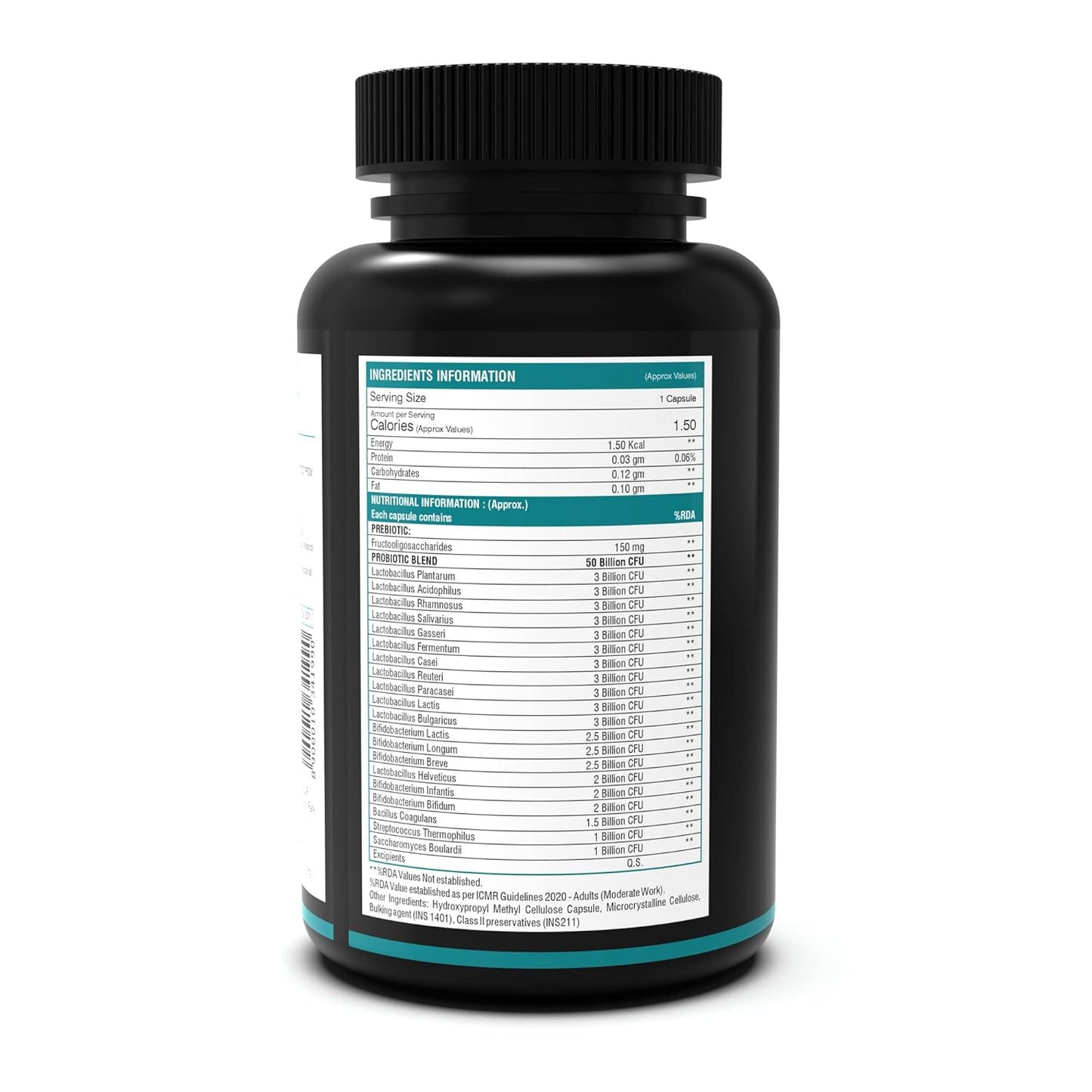 NutritJet Probiotics Supplement 50 Billion CFU with 20 Strains | Probiotics for Gut Health Supplements | Support Digestion & Immunity | Gut Health Probiotics - 60 Veg Capules