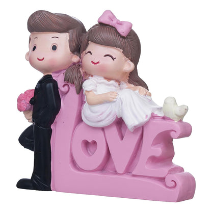 eCraftIndia Valentine Gift for Girlfriend Boyfriend | Love Cute Couple Statue Decorative Showpiece (Resin) Valentine Day Gift for Husband Wife Her Him Valentines Day Decoration Items