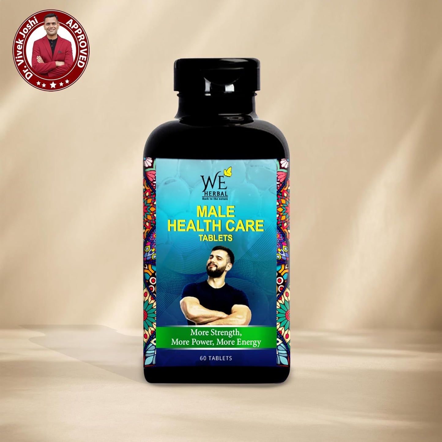 WE HERBAL Male Health Care Tablets Natural Wellness Supplement for Men Improve Energy, Immunity 60 Tablets