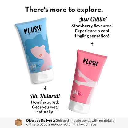 Plush pHlic BubbleGum Lubricant for Men & Women 50ml | Aloe vera infused Water based Lubricant | pH Balanced Lubricant gel for Dryness Prevention | Easy To Wash Off & Convenient For Use
