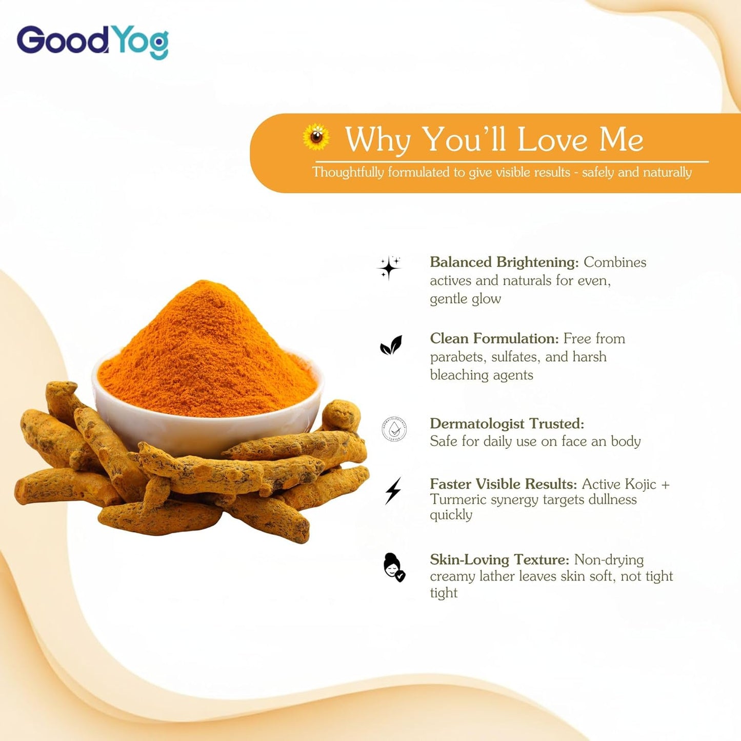 GoodYog 2% Kojic Acid Soap (100g, Pack of 2) with Turmeric for Pigmentation, Dark Spots & Tan Removal | For Dark Underarms, Knees & Elbows | For Men & Women - 200g