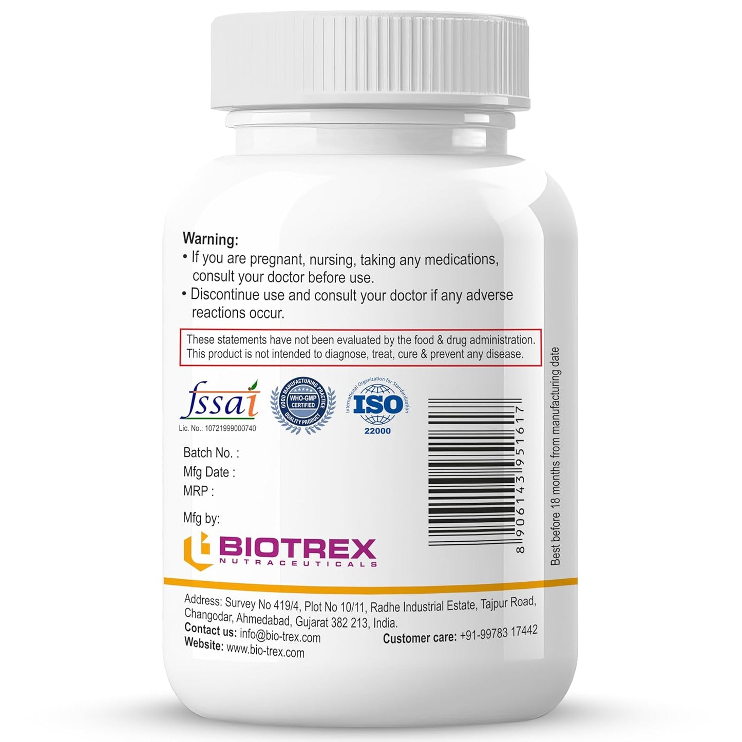 Biotrex Nutraceuticals Vitamin K2 MK-7 (Vegetarian Source) 55mcg | Bioactive Menaquinone-7 | Bone Health & Calcium Metabolism | High Absorption Formula | 60 Veg Capsules