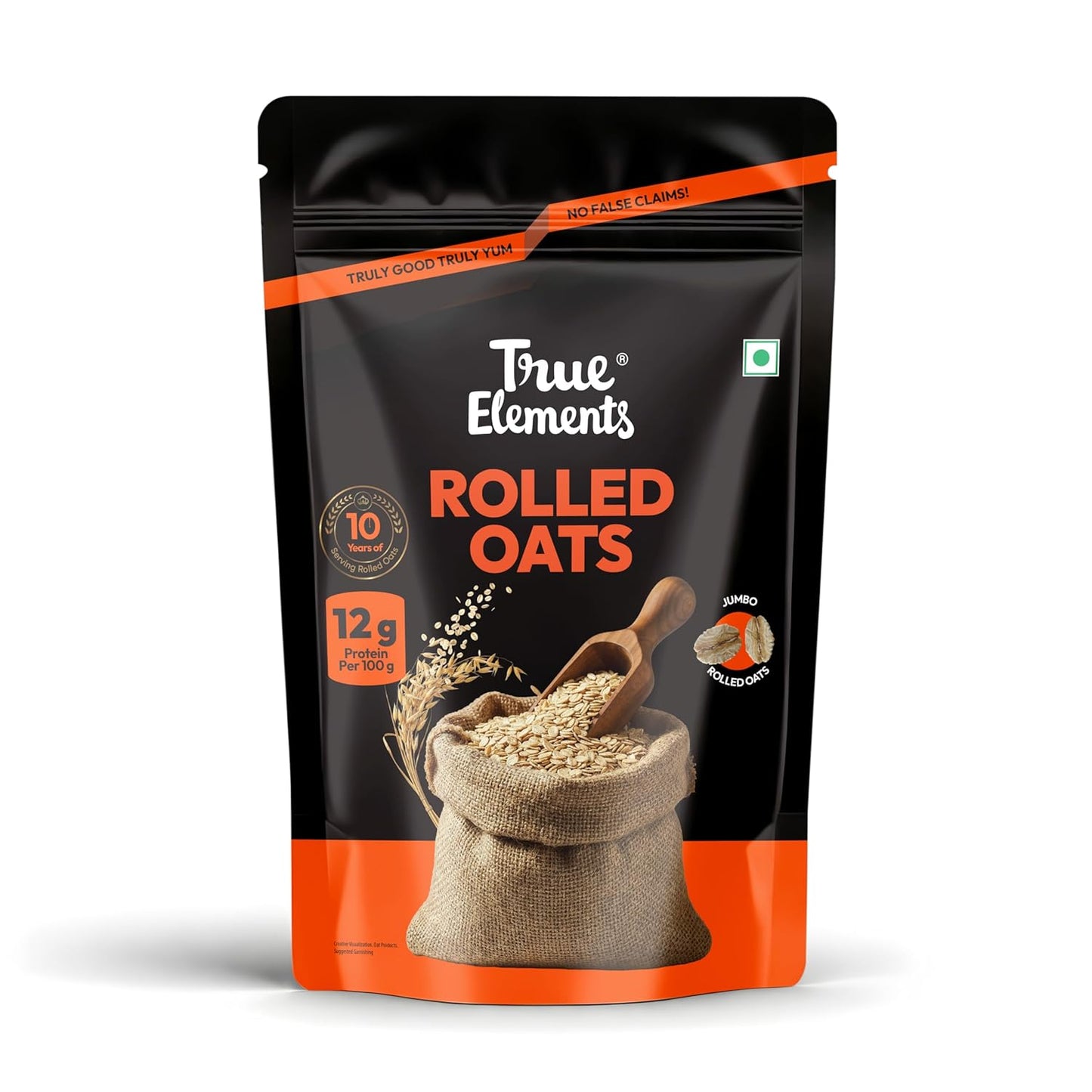 True Elements Rolled Oats 500g -Weight Management | Rich in Protein & Fibre | 100% Wholegrain