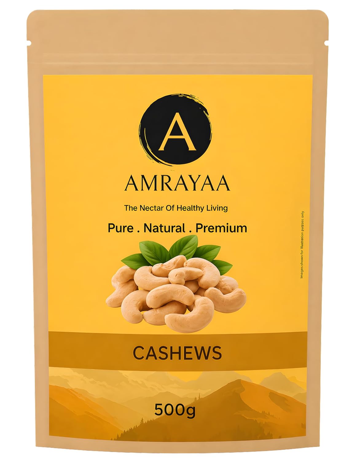 AMRAYAA W320 Premium Whole Cashews | Unpolished, Unsalted & Natural Kaju Nuts | Crunchy Deluxe Size | Antioxidant Rich Healthy Snack | High Protein, Iron, Magnesium, Zinc & Phosphorus