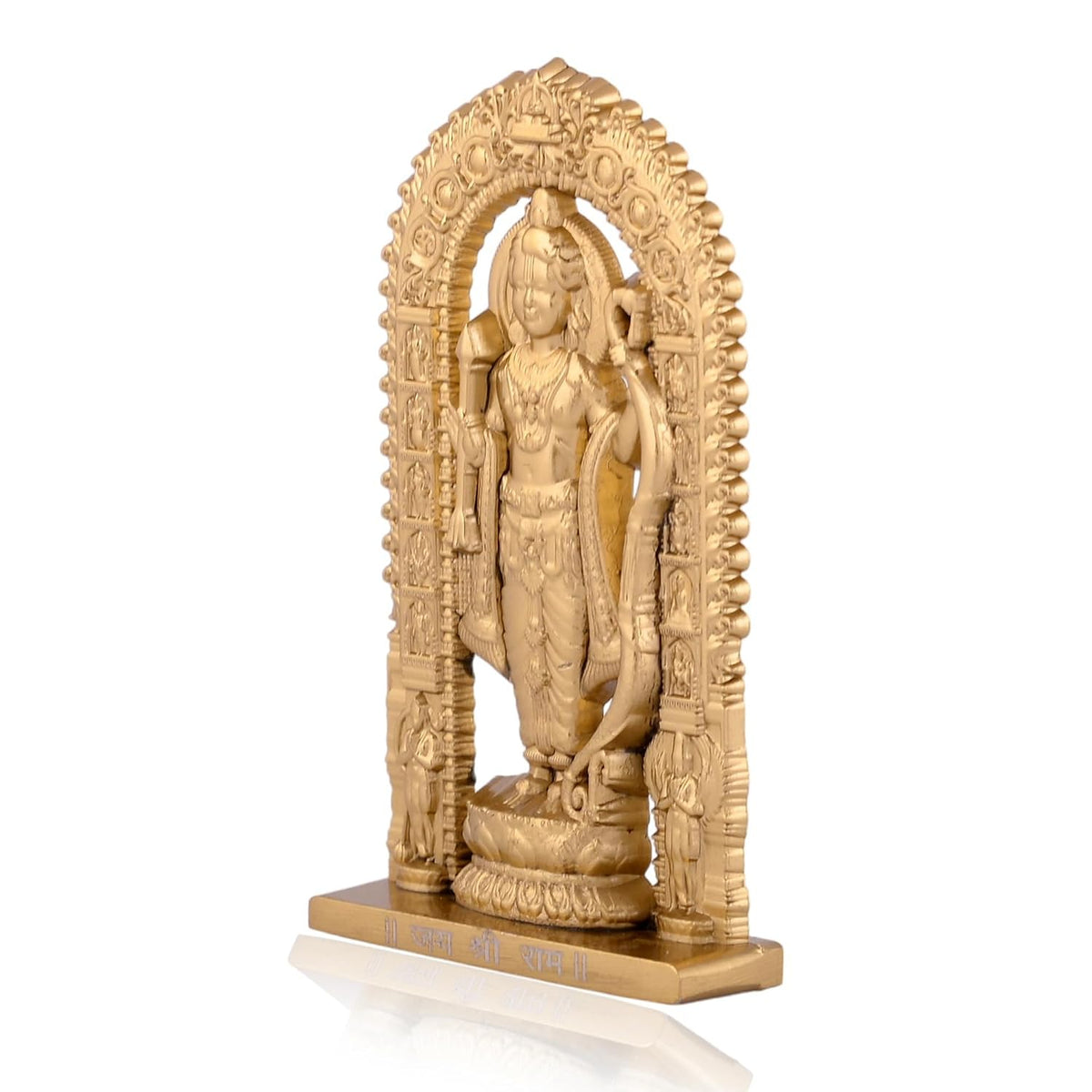 Lord Ram Zinc Idol | Ram Darbar Murti for Car Dashboard & Home Temple | Shri Ram Statue for Pooja Room & Gift Purpose (Gold Finish Height - 2.7 Inch)