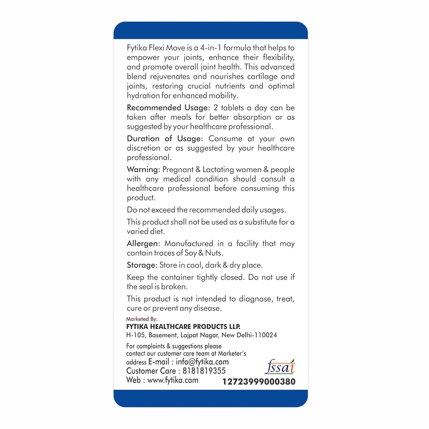 Product label with text on a white background