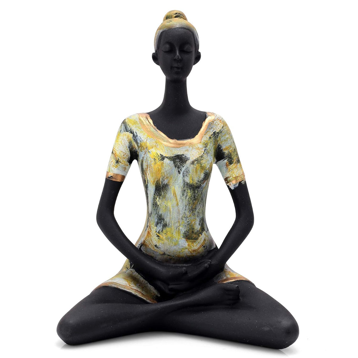 Resin Yoga Lady Showpiece For Home Decor & Office Decor (Set of 3), Multi Colour, figures