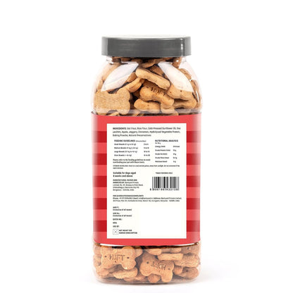 Yummy in My Tummy by HUFT Apple & Cinnamon Dog Biscuits – 800 gm | 100% Vegetarian Crunchy Treats for Puppies & Adult Dogs | Made with Real Ingredients | Healthy Training Snack for All Breeds