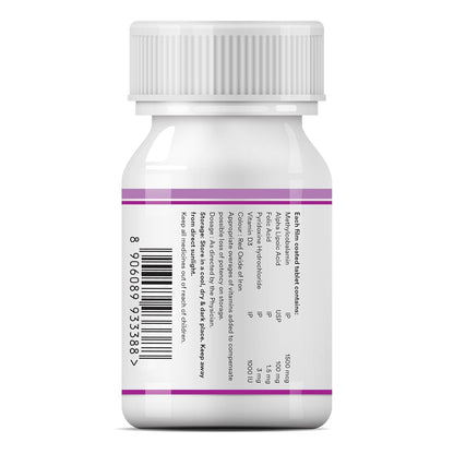 INLIFE Vitamin B12 (Methylcobalamin) 1500mcg Supplement with ALA, Folic Acid, Vitamin D3 | Nerve and Brain Health for Men & Women – 60 Tablets(Pack Of 1, 60)