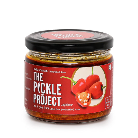 The Pickle Project Dalle Khursani Pickle 300g | Authentic Himalayan Red Chilli Achar in Mustard Oil | Handcrafted | No Preservatives | Darjeeling Special