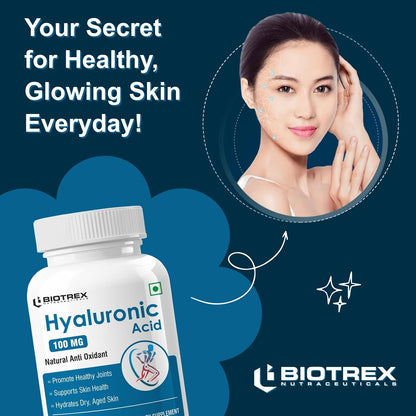 Biotrex Hyaluronic Acid - 100mg (60 Capsules), Dietary food supplement