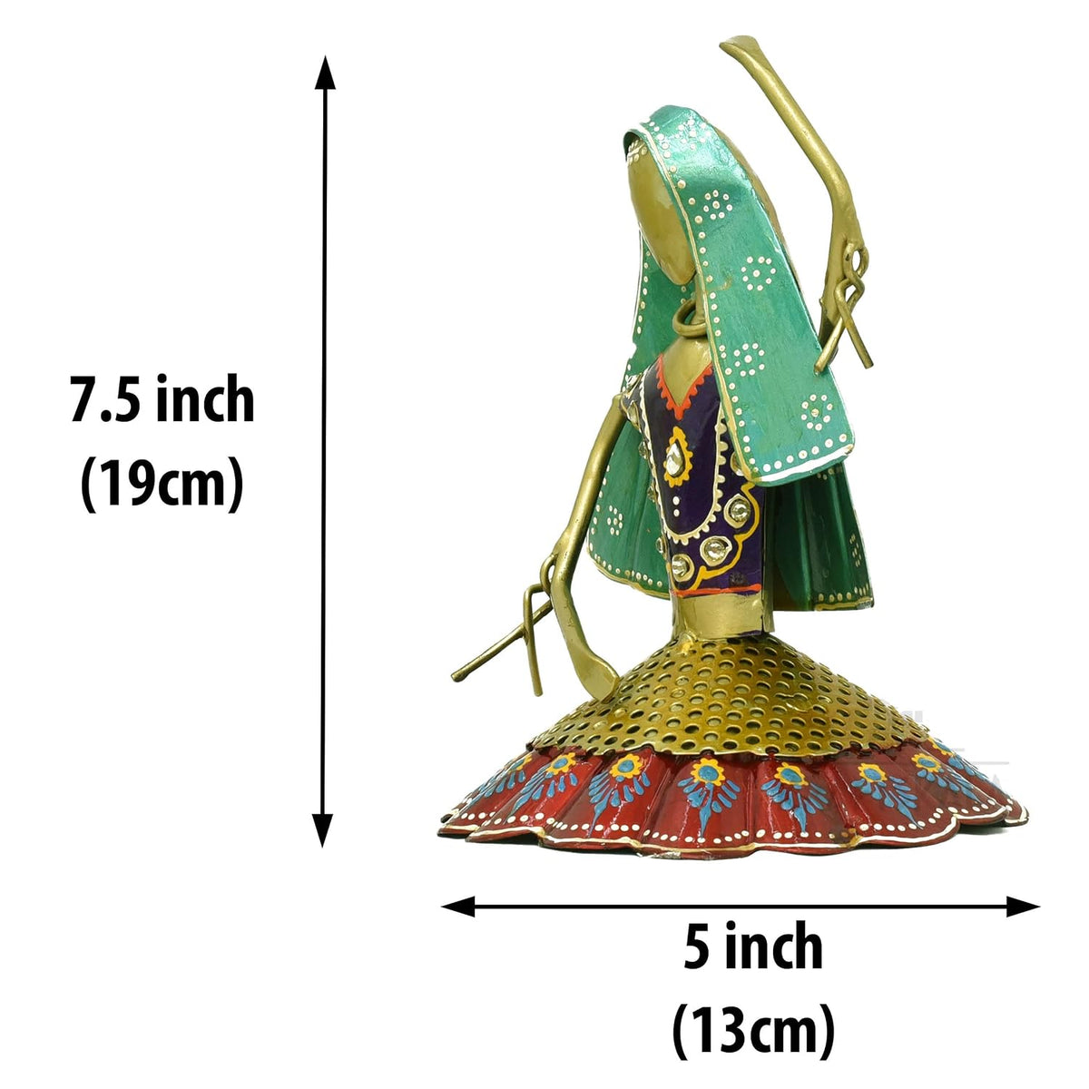 Set of 3 Kalbeliya Dancers Metal Decor Items for Living Room Showcase, Bedroom, Tabletop Decor, Traditional Rajasthani Dancers Decorative Showpieces (Kalbeliya)
