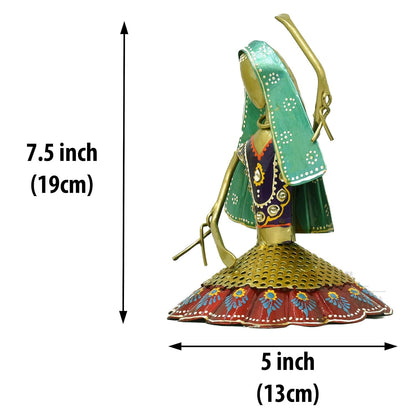 Set of 3 Kalbeliya Dancers Metal Decor Items for Living Room Showcase, Bedroom, Tabletop Decor, Traditional Rajasthani Dancers Decorative Showpieces (Kalbeliya)