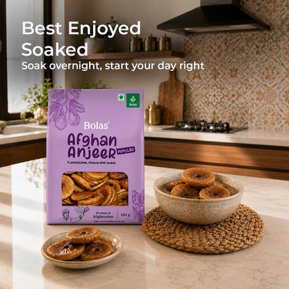 Bolas Premium Afghani Dried Figs 250g | Anjeer | Rich in Calcium, Fibre & Iron | Naturally Low in Fat | Healthy Snack | Dry Fruits