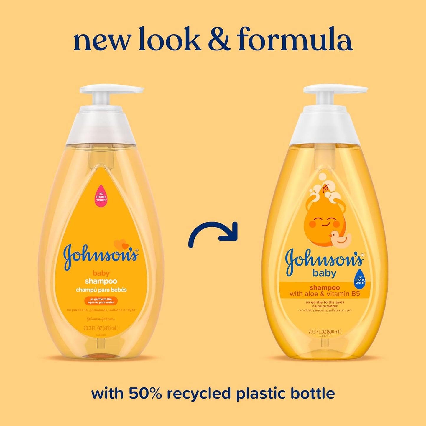 Johnson's Tear Free Baby Shampoo, Free of Parabens, Phthalates, Sulphates and Dyes, 600 ml