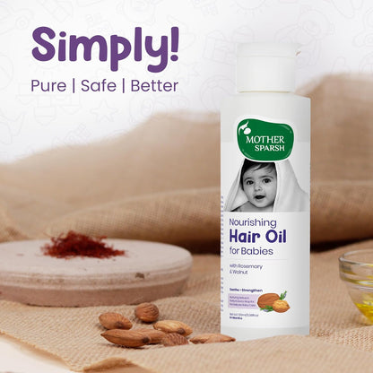Mother Sparsh Nourishing Baby Hair Oil | Soothe & Nourishes Delicate Baby Scalp | Suitable Hair Oil for Newborns | Paraben Free, Sulphate Free- 100ml