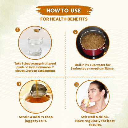 Instructions on how to use a health benefit product with step-by-step process and images.